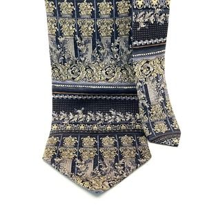 Danggi Column and Geometric Column Design Silk Necktie, Preowned, Vintage